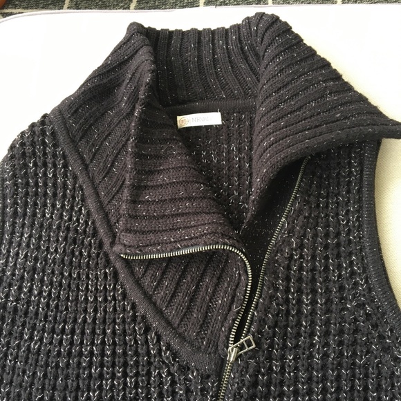 NEVADA Black Knit Sweater Vest with White Size M - Picture 6 of 7